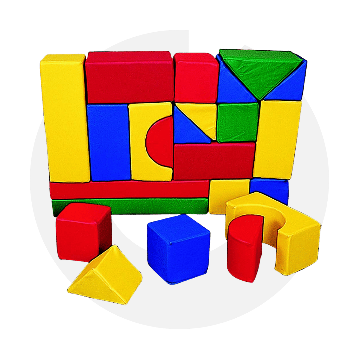 8 parçalı renkli modüler sünger inşa blokları ve oyun grubu