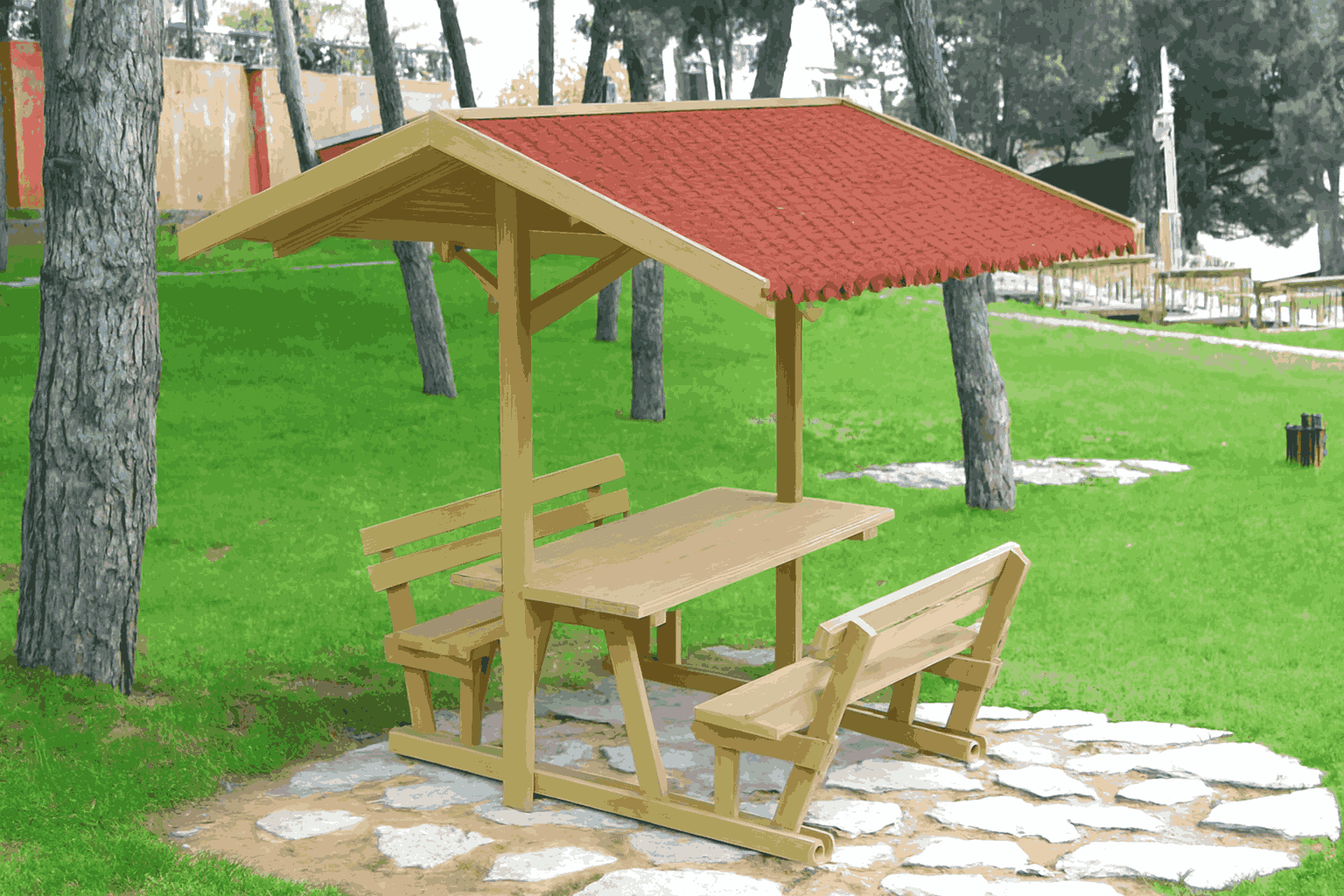 Direksiz Çatılı Piknik Masası - Görsel 2