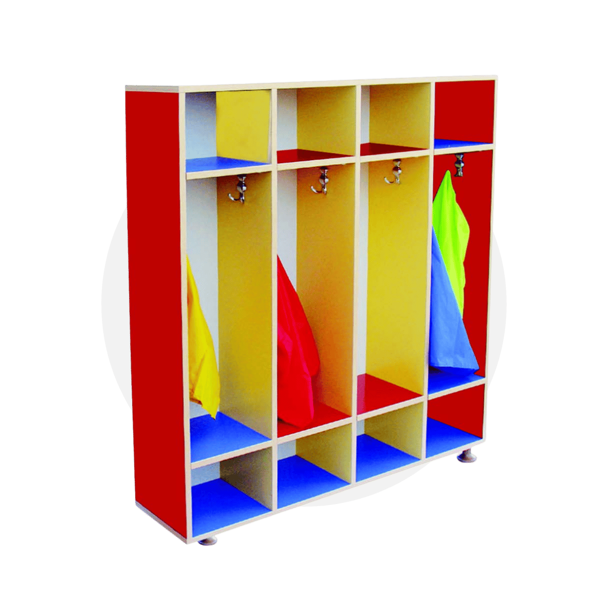 10 kişilik Açık Gözlü Portmanto ile anaokulu girişlerinde düzeni sağlayın. 18 mm suntalam gövde ve PVC kenar korumalı ürünümüzü hemen inceleyin!