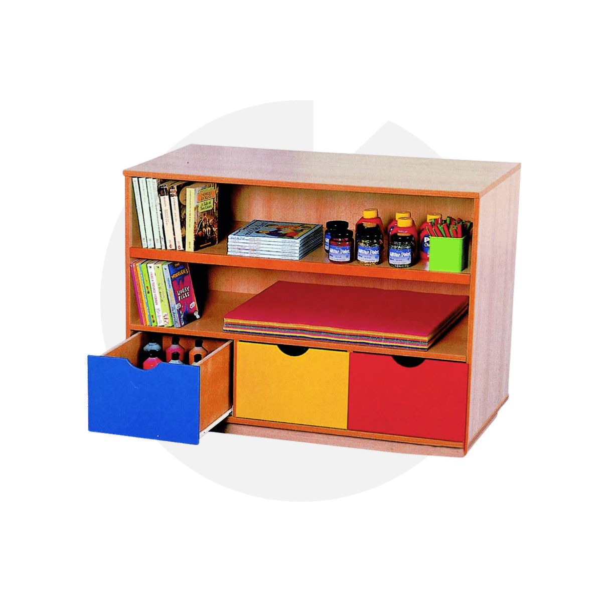 İki Raf Üç Çekmeceli Dolap