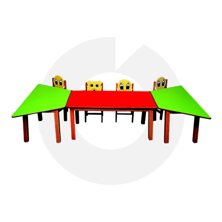 Paralel Trapez Masa Grubu ile sınıflara düzen getirin! 3 parçalı, kayın ağacı ayaklı ve 18 mm MDF LAM tablalı sağlam anaokulu masasını hemen inceleyin.