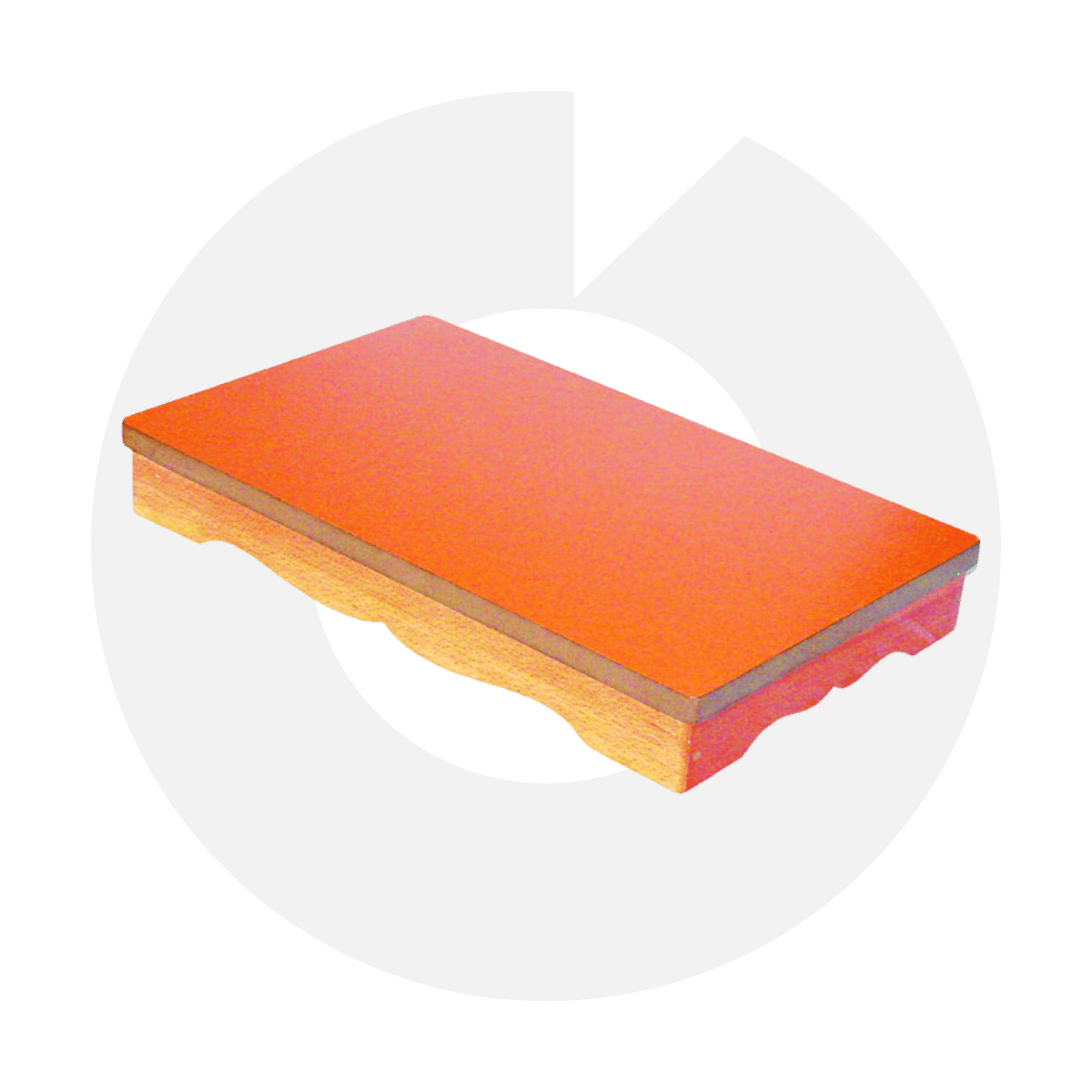 Kaplama yüzeyli ve oymalı ahşap step tahtası egzersiz aleti