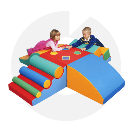 9 parçalı renkli modüler sünger oyun grubu ve tırmanma parkuru