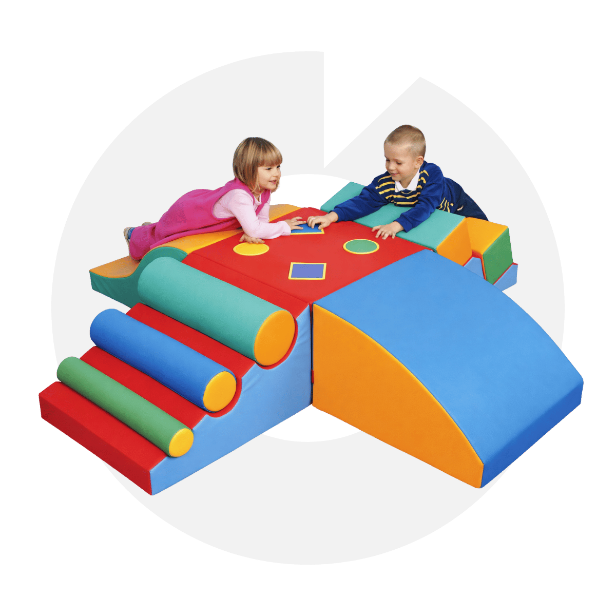 9 parçalı renkli modüler sünger oyun grubu ve tırmanma parkuru