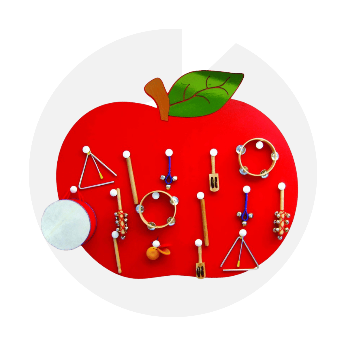 Elma Müzik Köşesi - 105x90 cm 10 Enstrümanlı Ritim Paneli