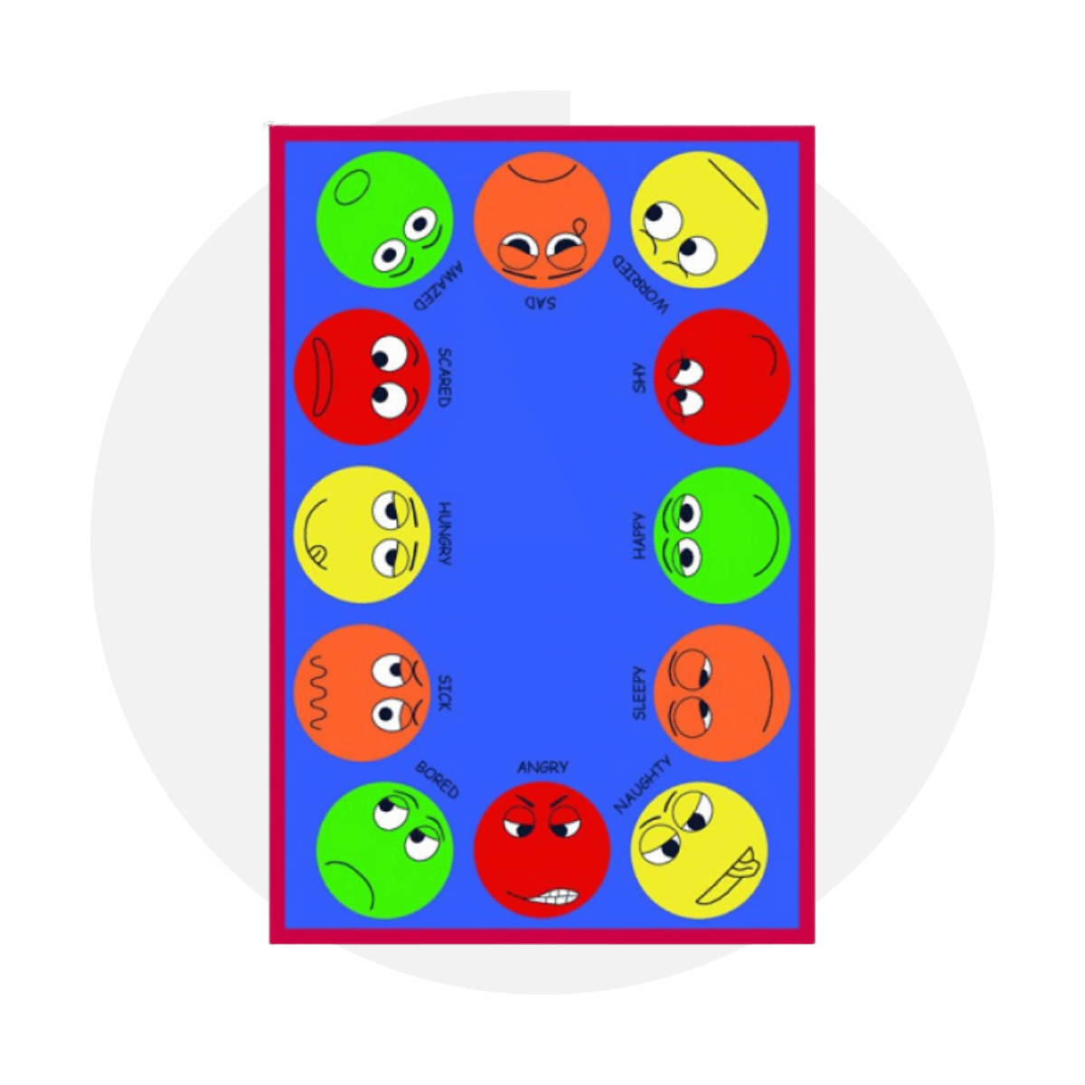 Yüzler Sınıf Halısı  200x300 Mavi Bukle