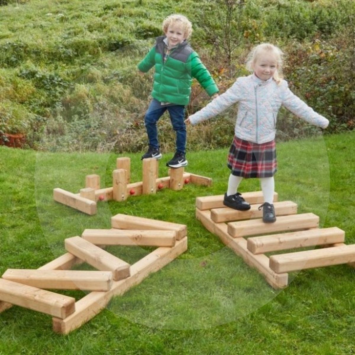 3'lü Ahşap Parkur Seti